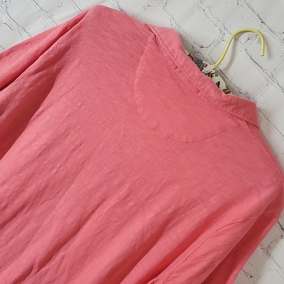 Simply Southern Coral Salmon Collared Two Button Polo Shirt Cotton Mens Size XL - Picture 9 of 11